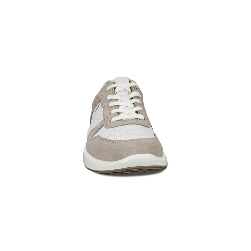 ECCO Sneakersy Męskie - Soft 7 Runner Perforateds - Białe - UKMQRH-640